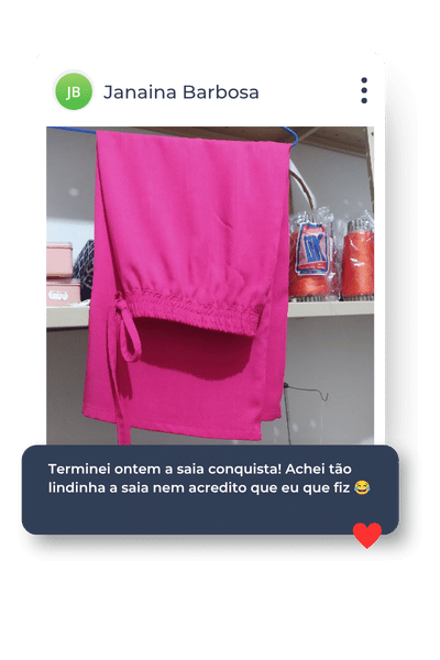 Depoimento de aluna do Costura para Iniciantes