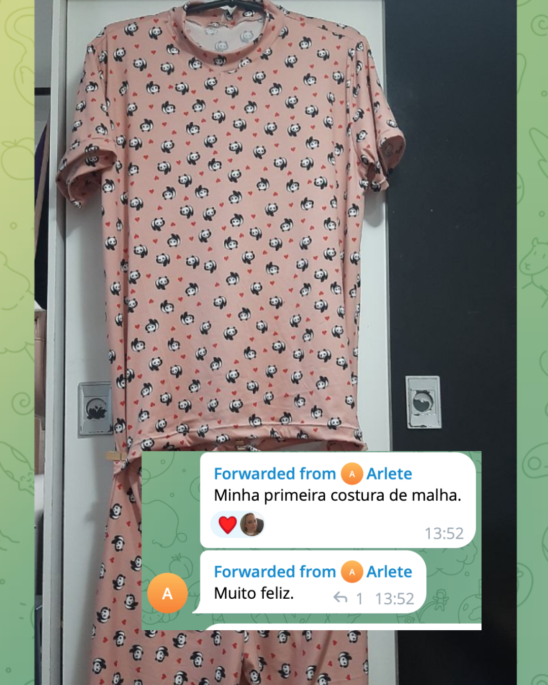 Peça de malha feita por aluna