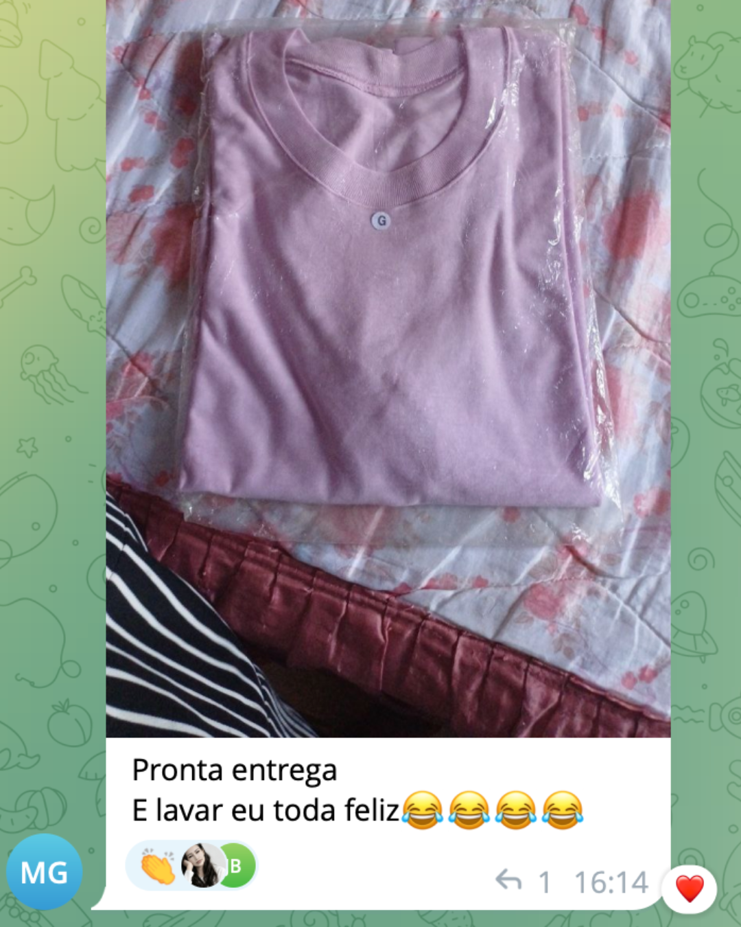 Peça de malha feita por aluna