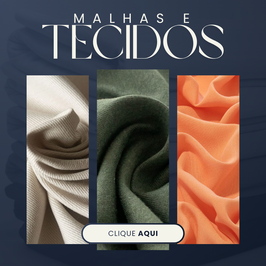 Painéis de malhas e tecidos em tons creme, verde e coral